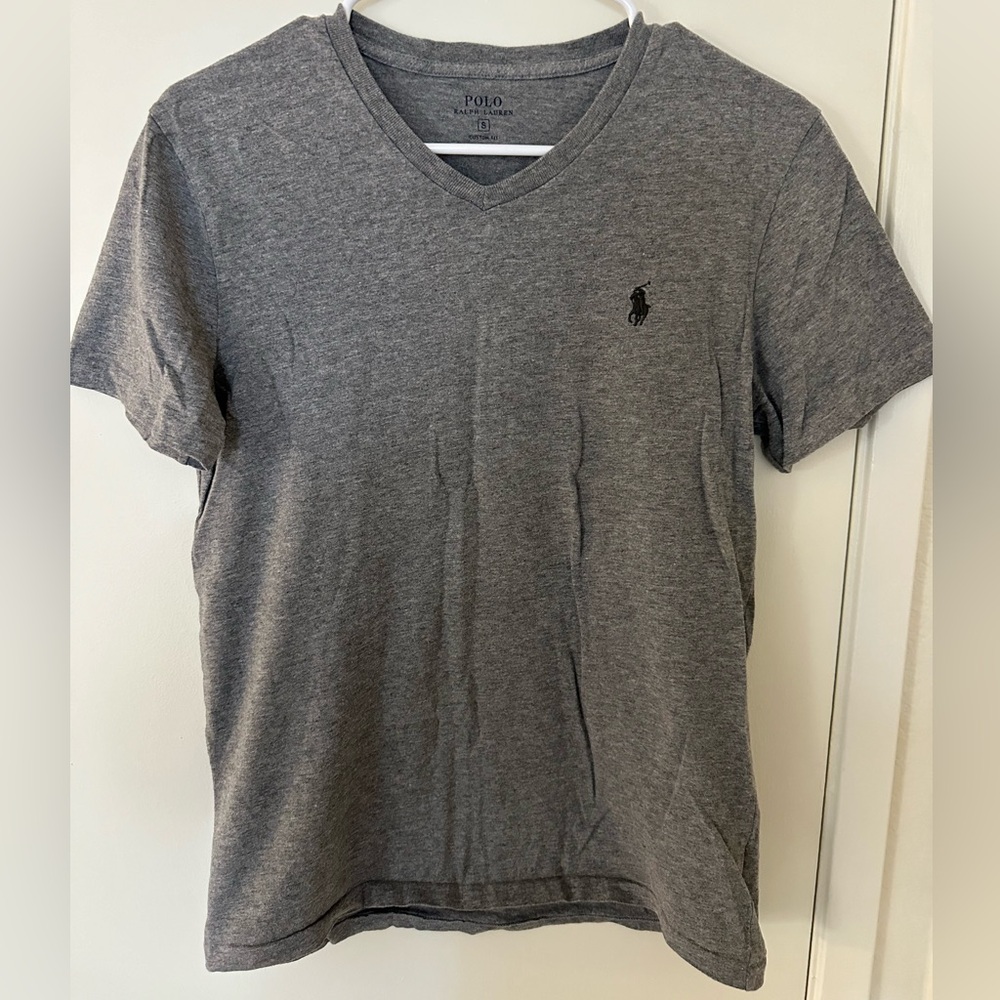 Polo by Ralph Lauren Men's Charcoal V-Neck Tee